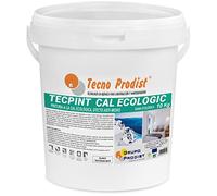 Tecno Prodist TECPINT CAL ECOLOGIC Peinture à la chaux extérieure et intérieure à base d'eau, 100% Naturel, Effet perméable et imperméable, Murs, Respirant. Inodore (BLANC) (10 Kg)