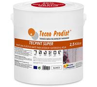 Tecno Prodist TECPINT SUPER de 2,5 Kg (BLANC) Peinture Murs Externe et intérieur à l'eau - Bonne couverture - Lavable - Application facile