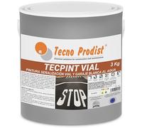 Tecno Prodist TECPINT VIAL Peinture de marquage à base d'eau spécialement guidée Séchage rapide Non toxique 3 kg Blanc