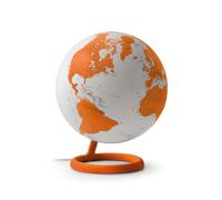 Tecnodidattica Atmosphere Evolve Velvet Corniola - Carte du monde au design scandinave avec lampe couleur, Cartographie politique en anglais, diamètre 30 cm et fabriqué en Italie