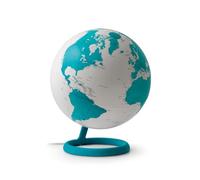 Tecnodidattica Atmosphere Evolve Velvet Saphir - Carte du monde au design scandinave avec lampe couleur, Cartographie politique en anglais, diamètre 30 cm et fabriqué en Italie