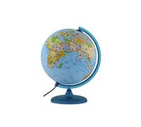 Tecnodidattica Babylon Globe pour enfants avec animaux et monuments lumineux et rotatif - Cartographie mise à jour en anglais - Méridien gradué - 30 cm de diamètre