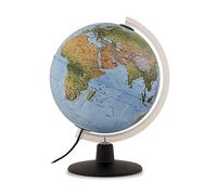 Tecnodidattica - GAIA 25 AR| Carte du monde pour enfants Lumineux et pivotants| Réalité augmentée avec curiosités sur la nature et la culture| Cartographie Physique et Politique| Diamètre 25 cm|