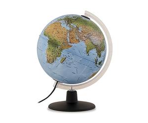 Tecnodidattica - GAIA 25 AR| Carte du monde pour enfants Lumineux et pivotants| Réalité augmentée avec curiosités sur la nature et la culture| Cartographie Physique et Politique| Diamètre 25 cm|