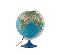 Tecnodidattica - Globe Atmosphere Family Solid pour enfants | lumineux, tournant sur son axe | cartographie illustrée et méridien gradué | diamètre 30 cm - textes en français