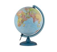 Tecnodidattica - Globe Lumineux Night&Day | Cartographie Double Effet Politique et Constellations | Pivotant sur son Axe | Méridien Gradué | Diamètre 25 cm | Textes en Français