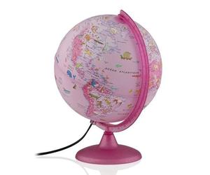 TECNODIDATTICA - Globe terrestre PINK ZOO, lumineux, 25 cm, illustré