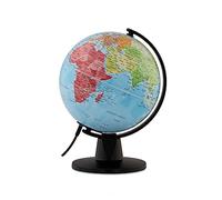Tecnodidattica - LUCE Continenti | Petite mappemonde lumineuse pour enfants | Globe lumineux et pivotant à assembler | Câble USB | Cartographie politique | Diamètre 16 cm | Textes en français