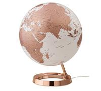 Tecnodidattica - Mappemonde Light&Colour Metal Copper | lumineux, pivotant, avec cartographie Politique actualisée | Luminaire de design | Diamètre 30 cm | Textes en anglais