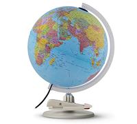 Tecnodidattica Parlamondo Carte du monde interactive pour l'apprentissage des enfants, Carte du monde éducatif avec stylo parlant en 6 langues Diamètre 30 cm