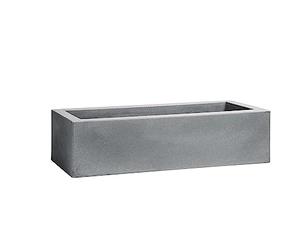 Tecnokit Nicoli Petit Pot rectangulaire Minos Cassetta en résine, 45 x 20 x 12 cm, Convient pour l'intérieur et l'extérieur, jardinière élégante Effet Mat (Cendre)