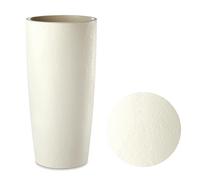 TECNOKIT Pot de Fleurs Haut Erba Musa Matte 35x70 cm Amande | Jardinière Moderne Effet Ciment avec Soucoupe Amovible | Résistant UV et Gel pour Intérieur, Terrasse, Balcon, Jardin