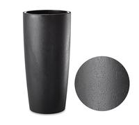TECNOKIT Pot de Fleurs Haut Erba Musa Matte 35x90 cm Anthracite | Jardinière Moderne Effet Ciment avec Soucoupe Amovible | Résistant UV et Gel pour Intérieur, Terrasse, Balcon, Jardin