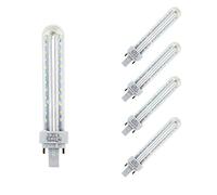 TECNOLUX EURO - Ampoule Led Tube 2U G24 6500 K Lumière Froide 12W (Pack 5)