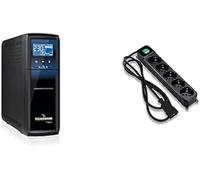 Tecnoware Onduleur EXA Plus 1500 - ASI PC Gaming et Consoles - Silencieuse - 8 Sorties IEC - Puissance 1500 VA + Multiprise avec Protection de Sécurité et Interrupteur Lumineux - Fiche entrée IEC C14