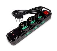 Tecnoware Power Systems - Multiprise Power Cleaner 9, 3 Sorties Schuko/Italie 10/16A, 6 Sorties Italie 10/16A, 1 USB-A & 1 USB-C Charger 3.0, Interrupteur Lumineux, Noir