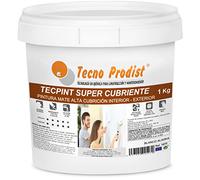 TECPINT SUPER CUBRIENT de Tecno Prodist - Peinture à base d'eau, extérieur et intérieur, couverture, lavable 1 Kg - Blanc
