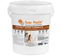 TECPINT Super Cubrient de Tecno Prodist-11 kg(BLANC ALASKA) Peinture pour extérieur et intérieur à l'eau -Recouvrement supplémentaire, finition blanche Alaska, Lavable -Sans odeur - Application facile