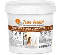TECPINT SUPER CUBRIENT de Tecno Prodist - Peinture à base d'eau, extérieur et intérieur, couverture, lavable 1 Kg - Blanc