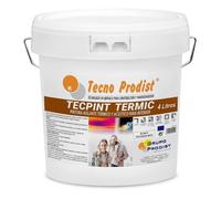 Tecno Prodist TECPINT TERMIC (4 Litres) Peinture d'intérieur à l'eau, avec isolation thermique et acoustique. Anti-humidité. Murs et Plafonds. Super blanc. Application facile. Inodore (BLANC)