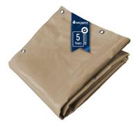 TECPLAST Bâche Bois 4x4 m LP506BO Beige foncé - Garantie 5 ans - Bâche de protection étanche en PVC pour Bois de chauffage