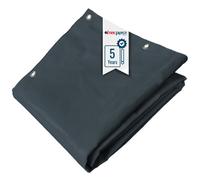 TECPLAST Bâche PVC 6x8 m Gris Anthracite - Garantie 5 Ans - LP506MU - Bâche de Protection étanche - Résistance Anti-UV