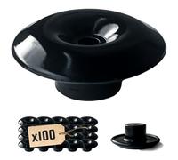TECPLAST Lot de 100 Crochets champignons pour bâche - Noir - CC100 - Crochet de fixation bâche - Pergola, Piscine, Remorque