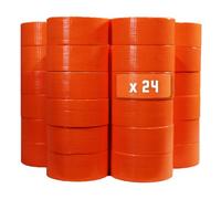 Tecplast Lot de 24 Rubans adhésifs toilés orange 50 mm x 33 m - Rouleau adhésif pour fixer les bâches, fils et câbles