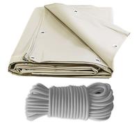 TECPLAST Pack Toile Pergola Ivoire 3x4 m + Sandow Gris 20m - Bâche Pergola prête à poser XP640PR Garantie 10 ans