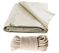 TECPLAST Pack Toile Pergola Ivoire 3x4 m + Sandow Ivoire 20m - Bâche Pergola prête à Poser XP640PR Garantie 10 Ans