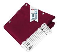 TECPLAST Pack Toile Pergola Rouge Bordeaux 3x4 m + Sandow Blanc 20m - Bâche Pergola prête à poser LP506PR Garantie 5 ans
