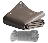 TECPLAST Pack Toile Pergola Taupe 3x4 m + Sandow Gris 20m - Bâche Pergola prête à poser LP640PR Garantie 8 ans