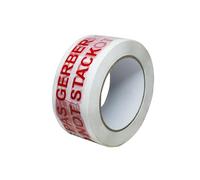Tecplast Ruban adhésif d'emballage 28µ blanc imprimé NE PAS GERBER en rouge - rouleau adhésif d'expédition 50 mm x 100 m