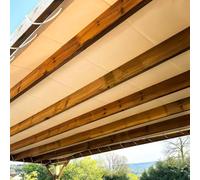 TECPLAST Toile Pergola Blanc Crème 5x6 m LP506PR - Garantie 5 ans - Bâche Pergola ou Tonnelle étanche en PVC pour terrasse