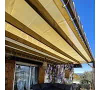TECPLAST Toile Pergola Micro-Perforée 3,5x4 m Ivoire - Garantie 5 Ans - MP460PR - Perméable - Ombrage léger - Made in France