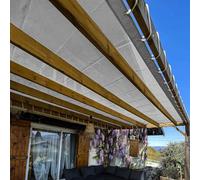TECPLAST Toile Pergola Micro-Perforée 3x5 m Grise - Garantie 5 ans - MP460PR - Perméable - Ombrage léger - Made in France