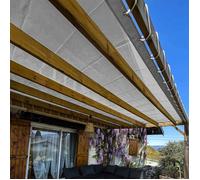 TECPLAST Toile Pergola Micro-Perforée 4x5 m Grise - Garantie 5 ans - MP460PR - Perméable - Ombrage léger - Made in France