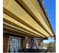 TECPLAST Toile Pergola Micro-Perforée 4x5 m Ivoire - Garantie 5 ans - MP460PR - Perméable - Ombrage léger - Made in France