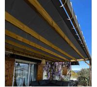 TECPLAST Toile Pergola Micro-Perforée 4x5 m Noire - Garantie 5 ans - MP460PR - Perméable - Ombrage léger - Made in France