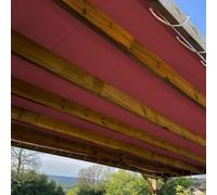 TECPLAST Toile Pergola Rouge Bordeaux 4x6 m LP506PR - Garantie 5 Ans - Bâche Pergola ou Tonnelle étanche en PVC pour terrasse