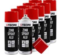 TECPO Aérosol de zinc pour métal et aluminium clair, 400 ml (lot de 10 x 400 ml)