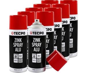 TECPO Aérosol de zinc pour métal et aluminium clair, 400 ml (lot de 10 x 400 ml)