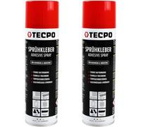 TECPO Lot de 2 flacons de colle en spray 500 ml - Colle industrielle - Colle de contact universelle pour cuir, mousse, plastique, métal, papier, caoutchouc, etc.