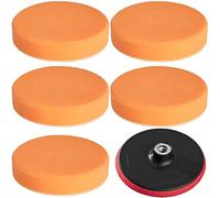TecTake 5 éponges de Polissage Moyennes 150 mm + Plateau de Polissage 150 mm pour polisseuse