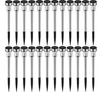 tectake 800429 Lampe Solaire LED Colorées Lumière Rechargeable Jardin Éclairage Extérieur - diverses Quantités (24 pièces blanches | No. 402312)
