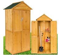 tectake® Abri de Jardin Bois Cabane de Jardin à Outils Toiture 2 pans, Rangement et Stockage extérieurs pour Outils de Jardinage Armoire Jardinage Abri de Stockage Remise Outil 80,5 x 60 x 213,5 cm