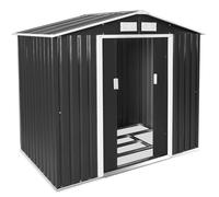 tectake® Abri de Jardin en métal 4.2m³, Cabane de Jardin à Outils, Toiture 2 pans avec Fondation, Rangement et Stockage extérieurs Moto Vélo Tondeuse Brouette Outils de Jardinage, 214 x 130 x 185 cm