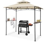 tectake® Abri de Jardin pour Barbecue Charbon, Barbecue Electrique, Plancha, Cuisine exterieure, 240x150x250 cm, Abri Barbecue Toile étanche, Protection UV, Double toiture, Résistant aux intempéries