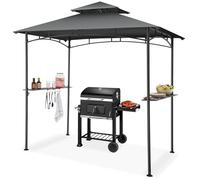 tectake® Abri de Jardin pour Barbecue Charbon, Barbecue Electrique, Plancha, Cuisine exterieure, 240x150x250 cm, Abri Barbecue Toile étanche, Protection UV, Double toiture, Résistant aux intempéries