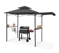 tectake® Abri de Jardin pour Barbecue Charbon, Barbecue Electrique, Plancha, Cuisine exterieure, 316x150x250 cm, Abri Barbecue Toile étanche, Protection UV, Double toiture, Résistant aux intempéries